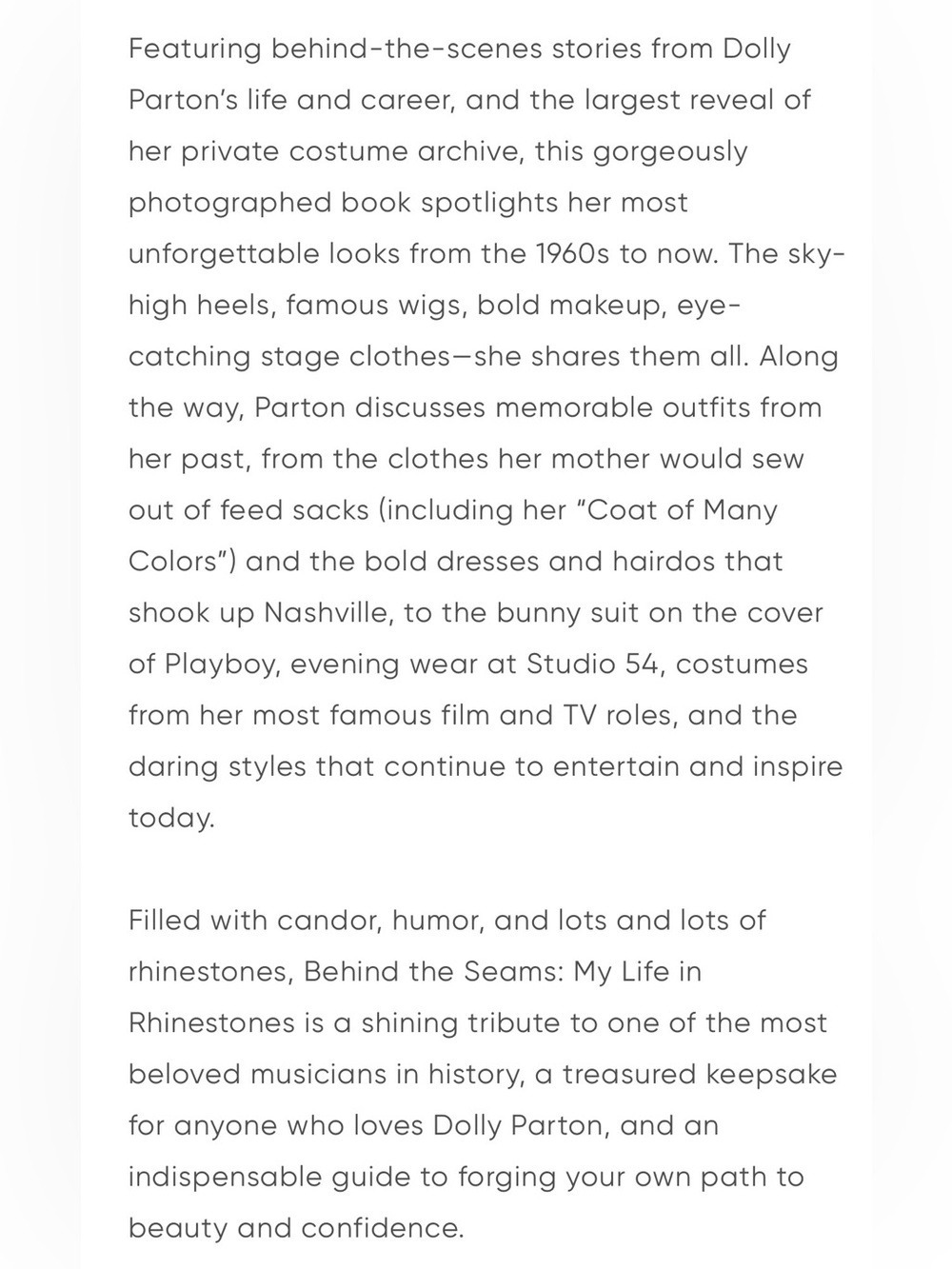 Dolly Parton: Behind the Seams: My Life in Rhinestones — Coffee Table Book - Picture 9 of 16